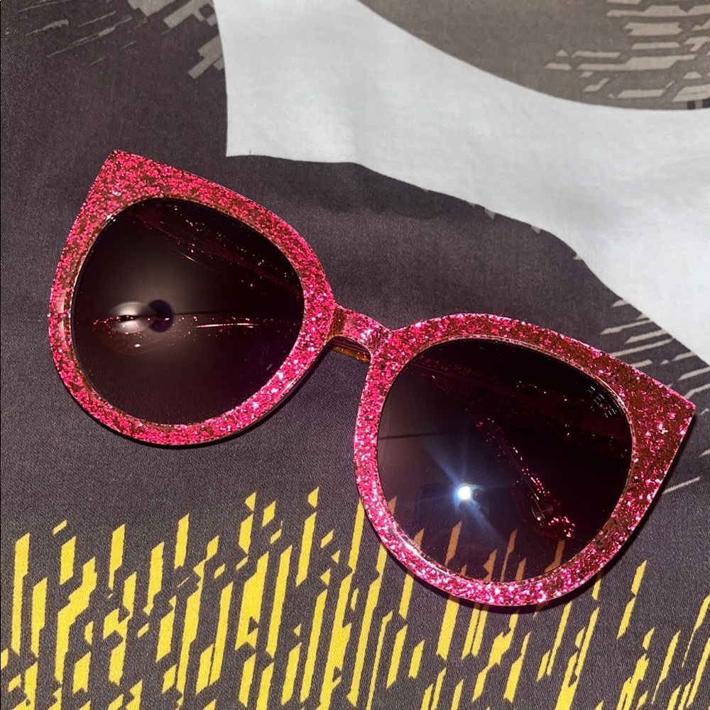 Glitter Cat-Eye Sunglasses - Pink